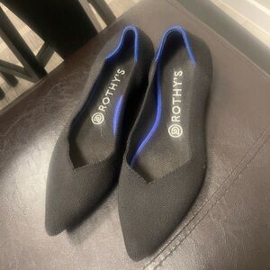 Rothy's The Point Black Solid Knit Slip On Pointed Ballet Flats Womens US 8.5